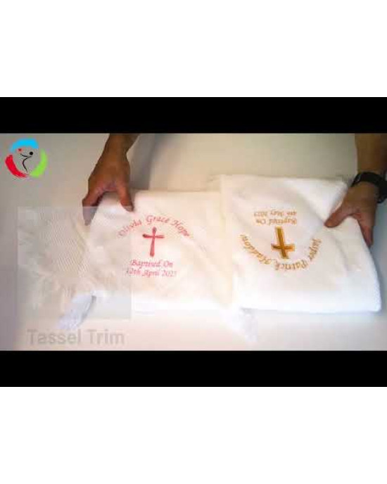 Personalised Baby Christening  Shawl, Blanket, Beautifully Embroidered Design With dates