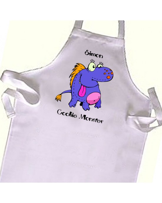 Purple Cookie Monster Kids Apron. Great Gift For Your Little Girls & Boys