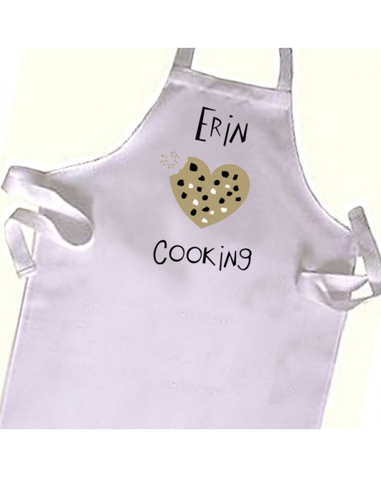 Love Cooking Cookie Heart Design, Chef  Kids Apron. Great Gift For Your Little Girls & boys