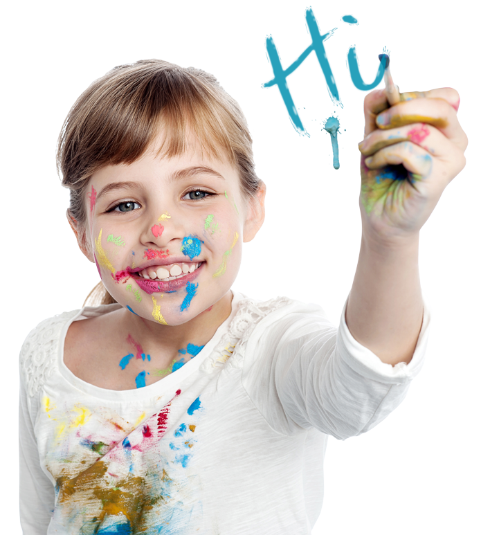 Painting girl slider image top of site