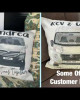 Personalised T3 Camper Van Round Lights Cushion, Old Camper Van