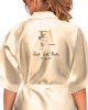 Personalised Elegant Satin Robe For All The Wedding Party Bride, Bridesmaid, Flower Girl Alphabet