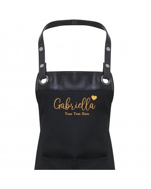 Premier Faux leather Trim Ladies/ Mens Personalised  Embroidered Apron Premier Faux leather Trim Ladies/ Mens Personalised  Embroidered Apron