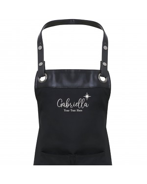 Premier Faux leather Trim Ladies/ Mens Personalised  Embroidered Apron Premier Faux leather Trim Ladies/ Mens Personalised  Embroidered Apron