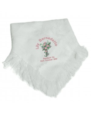 Personalised Baby Shawl Blanket Beautiful floral Cross Embroidered with any name for boys or girls Personalised Baby Shawl Blanket Beautiful floral Cross Embroidered with any name for boys or girls