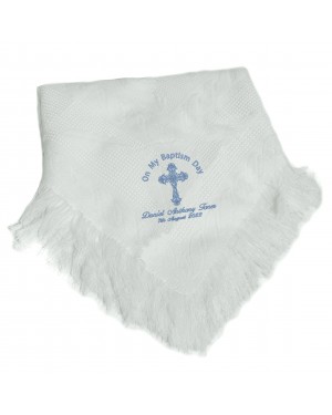 Personalised Baby Christening Shawl Blanket Embroidered Beautiful Elegant Cross  Design  Personalised Baby Christening Shawl Blanket Embroidered Beautiful Elegant Cross  Design