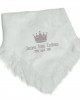 Personalised Baby Christening  Shawl, Blanket, Beautifully Embroidered Crown Design