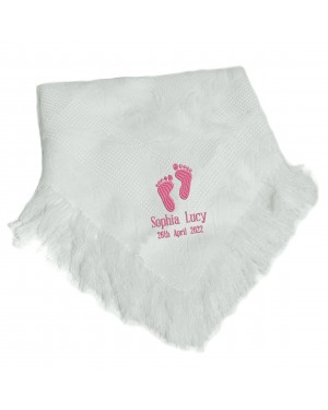 Personalised Baby Shawl Blanket Embroidered Embroidered with any name and Birth date Personalised Baby Shawl Blanket Embroidered Embroidered with any name and Birth date