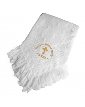 Personalised Baby Shawl Blanket Embroidered Name Date Christening / Baptism Gift Personalised Baby Shawl Blanket Embroidered Name Date Christening / Baptism Gift