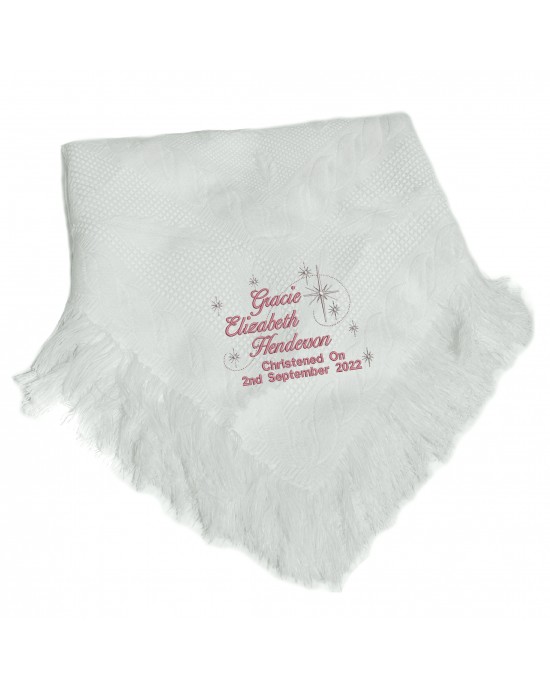 Personalised Baby Shawl Blanket Embroidered with any name for boys or girls