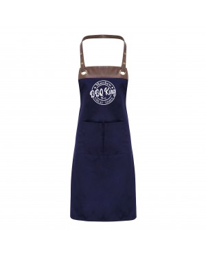 Premier Faux leather Trim Mens King Of The Grill Personalised BBQ Apron, Apron With Pockets Premier Faux leather Trim Mens King Of The Grill Personalised BBQ Apron, Apron With Pockets