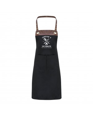 Premier Faux leather Trim  Mens Pit Master Personalised BBQ Apron, Apron With Pockets Premier Faux leather Trim  Mens Pit Master Personalised BBQ Apron, Apron With Pockets