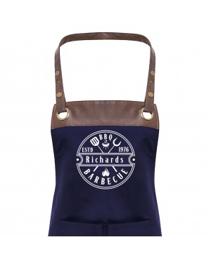 Premier Faux leather Trim  Mens Barbeque Personalised BBQ Apron, Apron With Pockets Premier Faux leather Trim  Mens Barbeque Personalised BBQ Apron, Apron With Pockets