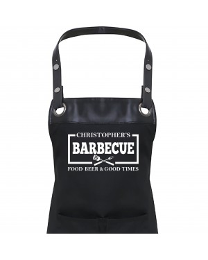 Premier Faux leather Trim  Mens Barbeque Personalised BBQ Apron, Apron With Pockets
