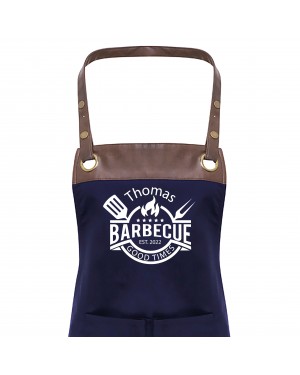 Premier Faux leather Trim  Mens Barbeque Personalised BBQ Apron, Apron With Pockets Premier Faux leather Trim  Mens Barbeque Personalised BBQ Apron, Apron With Pockets