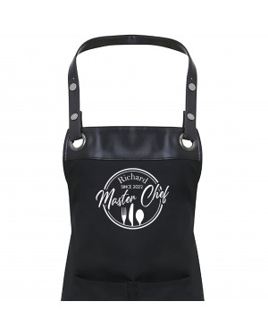 Premier Faux leather Trim Ladies/ Mens Personalised Apron Apron With Pockets Premier Faux leather Trim Ladies/ Mens Personalised Apron Apron With Pockets
