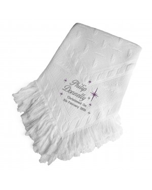 Personalised Baby Shawl, Blanket, Beautifully Embroidered With Your Details ,Your Choice of Thread Colours  Personalised Baby Shawl, Blanket, Beautifully Embroidered With Your Details ,Your Choice of Thread Colours