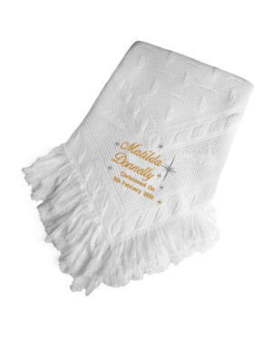 Personalised Baby Shawl, Blanket, Beautifully Embroidered With Your Details ,Your Choice of Thread Colours  Personalised Baby Shawl, Blanket, Beautifully Embroidered With Your Details ,Your Choice of Thread Colours