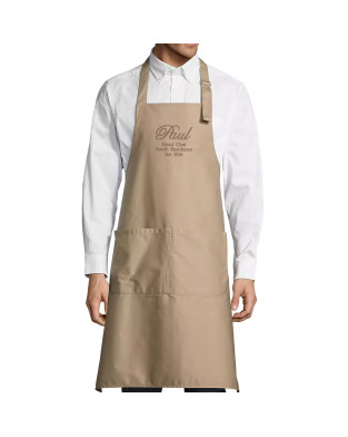Personalised Ladies / Mens Embroidered Apron, Cooking Chef Apron Unisex Apron With Pockets