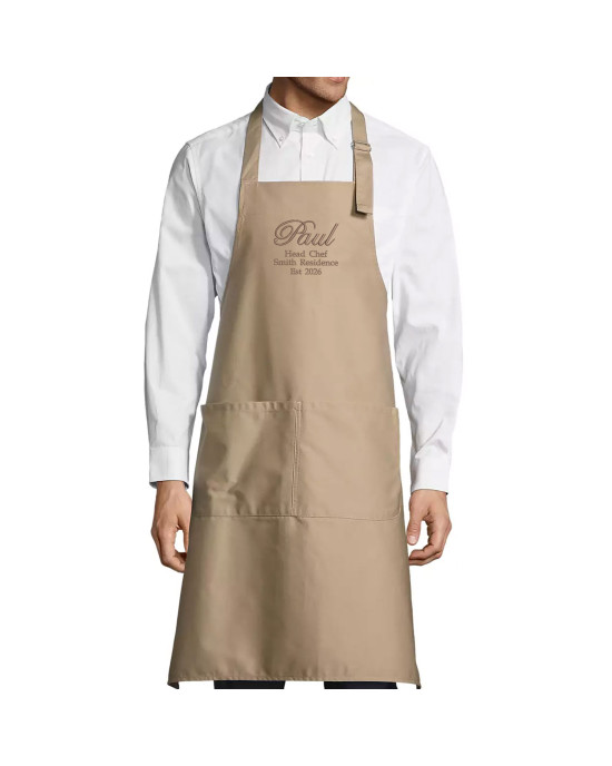 Personalised Ladies / Mens Embroidered Apron, Cooking Chef Apron Unisex Apron With Pockets