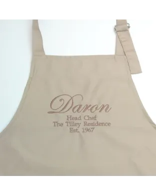 Personalised Ladies / Mens Embroidered Apron, Cooking Chef Apron Unisex Apron With Pockets