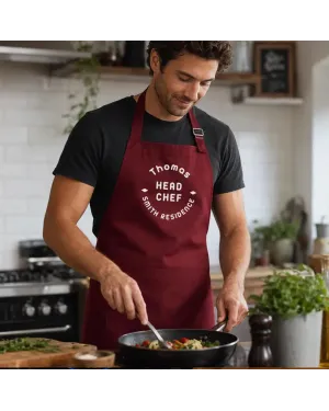 Personalised Apron, Unisex Apron, Head Chef, Kitchen Apron Unisex Apron With Pockets