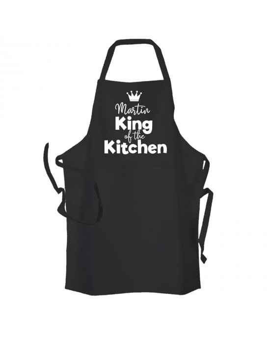 Personalised King of the Kitchen Black Apron