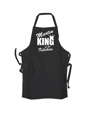 King of the Kitchen Personalised Black Apron King of the Kitchen Personalised Black Apron