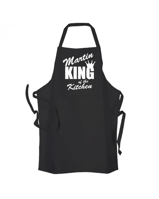 King of the Kitchen Personalised Black Apron