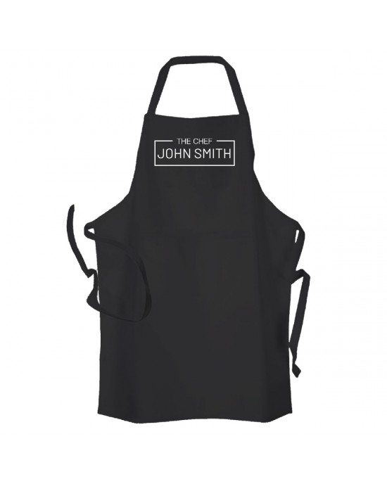 The Chef Personalised Apron Available in Black would be a fun gift Unisex apron.