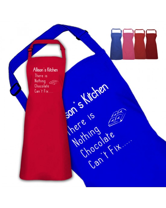 Chocolate Fix Design Personalised Colour Apron Ladies Fun Chef Kitchen Cooking Dinner, Quality Apron