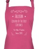 Fun Text Design Personalised Colour Apron Ladies Fun Chef Kitchen Cooking Dinner, Quality Apron