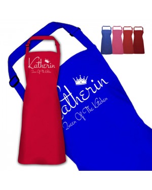 Queen Of The Kitchen Personalised Colour Apron Ladies Fun Chef Kitchen Cooking Dinner, Quality Apron In Lots Of Colours Queen Of The Kitchen Personalised Colour Apron Ladies Fun Chef Kitchen Cooking Dinner, Quality Apron In Lots Of Colours