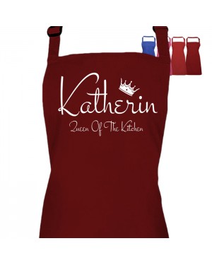 Queen Of The Kitchen Personalised Colour Apron Ladies Fun Chef Kitchen Cooking Dinner, Quality Apron In Lots Of Colours Queen Of The Kitchen Personalised Colour Apron Ladies Fun Chef Kitchen Cooking Dinner, Quality Apron In Lots Of Colours