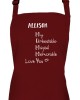 Adjectives for Mummy. Mothers day gift..Personalised Colour Apron Ladies Fun Chef Kitchen Cooking Dinner, Quality Apron