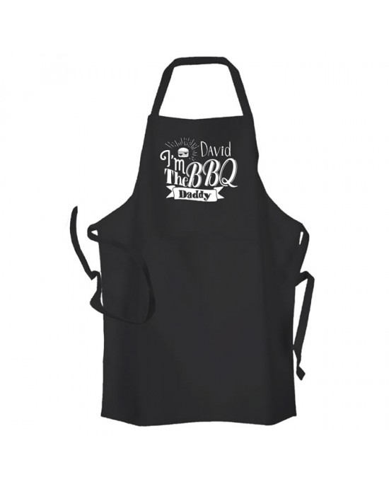 I'm The BBQ Daddy, Personalised BBQ & Grill, Summer Cooking, Apron Black. Premium Aprons in a lovely 'Heavy cotton like fabric.