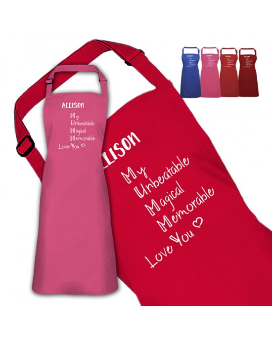 Adjectives for Mummy. Mothers day gift..Personalised Colour Apron Ladies Fun Chef Kitchen Cooking Dinner, Quality Apron