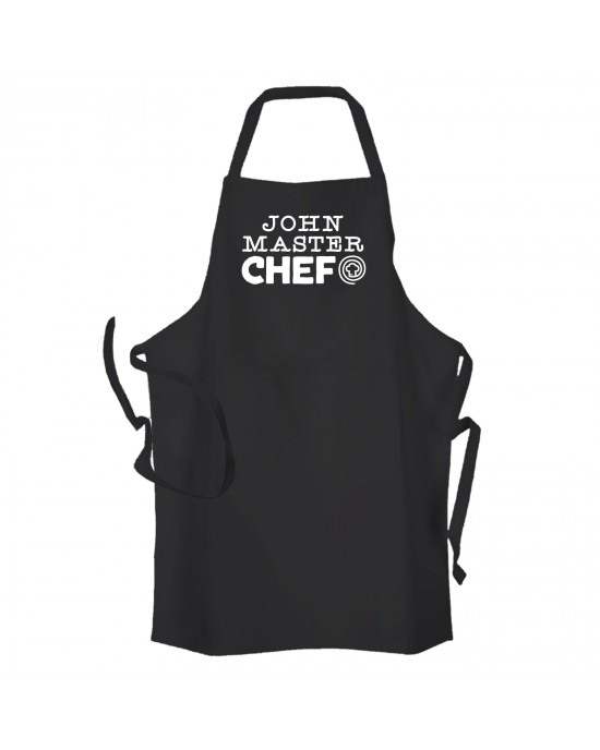Master Chef Personalised Cooking Apron Black.