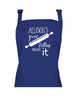 Personalised Colour Roll With It Ladies Fun Kitchen Cooking Apron Personalised Colour Roll With It Ladies Fun Kitchen Cooking Apron
