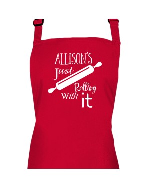 Personalised Colour Roll With It Ladies Fun Kitchen Cooking Apron Personalised Colour Roll With It Ladies Fun Kitchen Cooking Apron