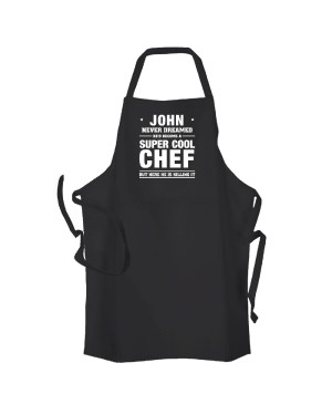 Super Cool Chef Personalised Adult cooking apron. Super Cool Chef Personalised Adult cooking apron.