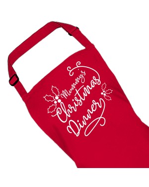 Personalised Ladies Apron. Christmas Dinner Red Apron, Custom Printed. Great Gift For Mum. Personalised Ladies Apron. Christmas Dinner Red Apron, Custom Printed. Great Gift For Mum.