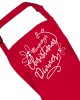 Personalised Ladies Apron. Christmas Dinner Red Apron, Custom Printed. Great Gift For Mum.