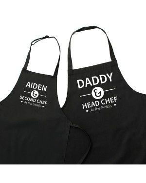 Personalised Cooking Apron Set. Head Chef & Second Chef Dad & Kids Cooking Apron Personalised Cooking Apron Set. Head Chef & Second Chef Dad & Kids Cooking Apron