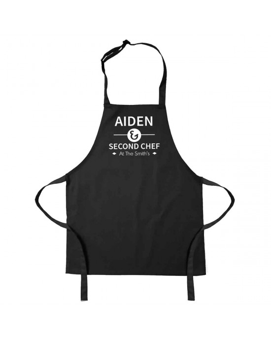 Personalised Cooking Apron Set. Head Chef & Second Chef Dad & Kids Cooking Apron