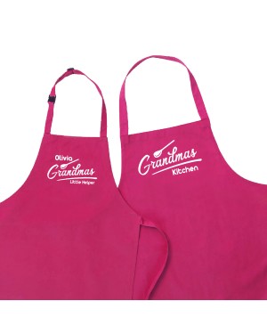 Personalised Cooking Apron Set. Perfect for Grandmas & Grandchildren in colours Personalised Cooking Apron Set. Perfect for Grandmas & Grandchildren in colours
