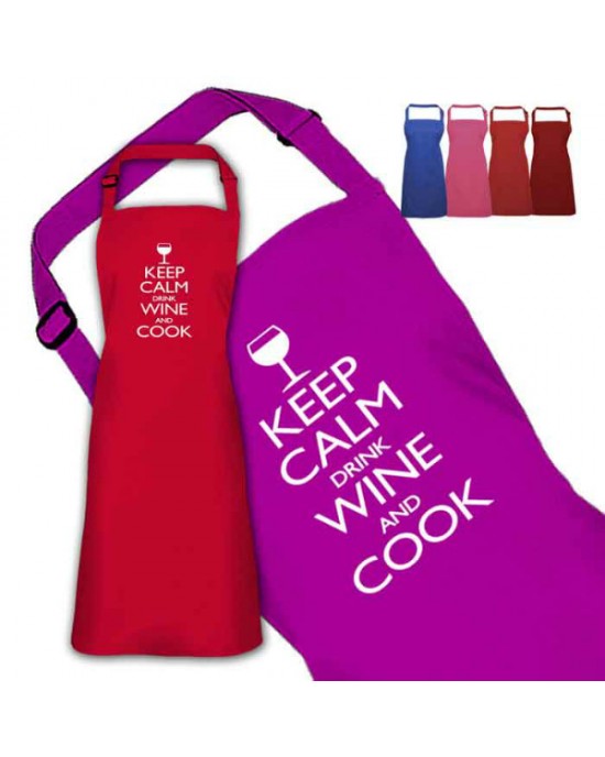 Keep Calm Cooking Personalised Colour Apron Ladies Fun Chef Kitchen Cooking Dinner, Quality Apron