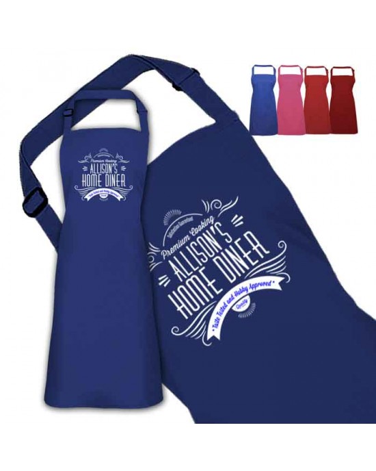 Personalised Colour Apron Ladies Fun Chef Kitchen Cooking Dinner, Quality Apron