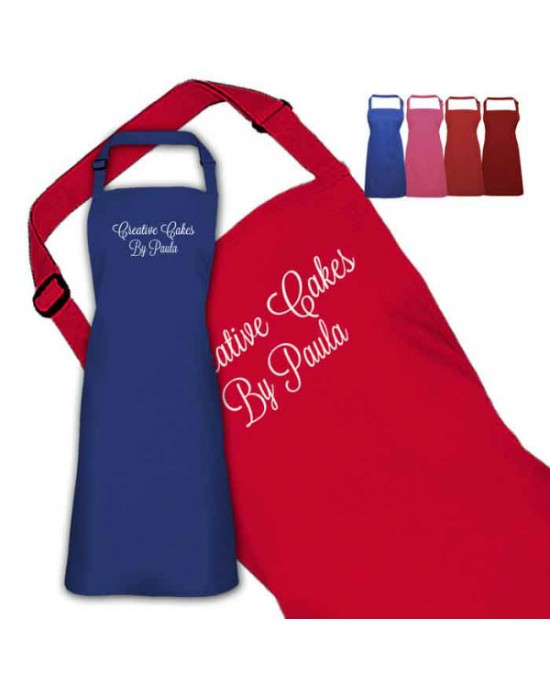 Beautiful Scrolling Text Design Personalised Colour Apron Ladies Fun Chef Kitchen Cooking Dinner, Quality Apron