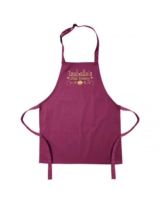 Personalised Kids Children's Cooking Apron. Little Bakery Embroidered Design